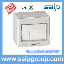 Saip Saipwell OEM ODM Electronic IP55 3 Gang switch With Double Control,250V